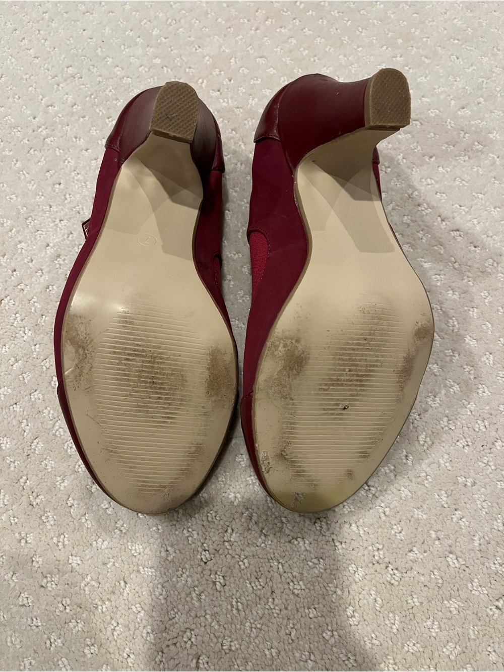 Journee Collection Deep Red Mary Jane Heels - Picture 3 of 4